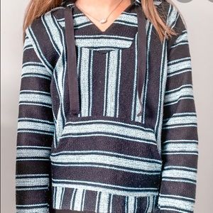 H&M navy blue striped Baja hoodie